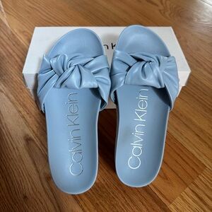 Calvin Klein Chaya Faux Leather Slide Sandal